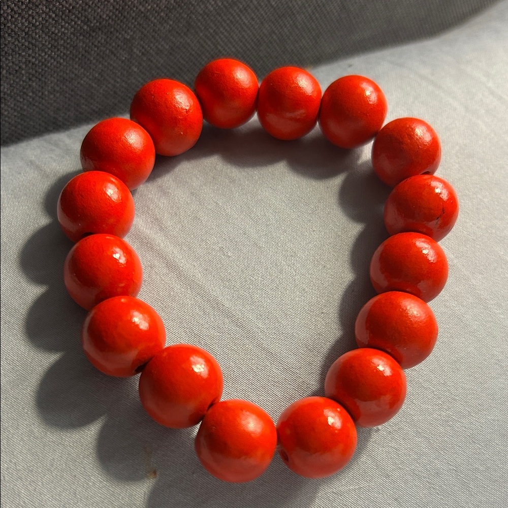 Plunder Red Beaded Stretch Bracelet